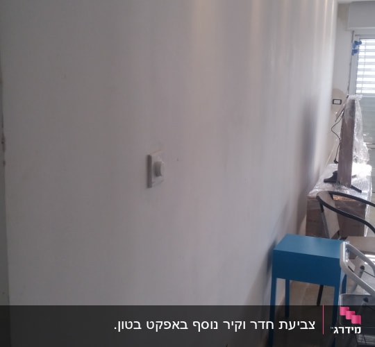 קיר צבוע בלבן עם תאורה שקועה